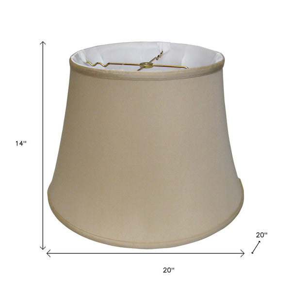 HomeRoots Brown Pongee Silk Bell Lampshade – Elegant Warm Lighting for Living Rooms, Bedrooms & More 469661
