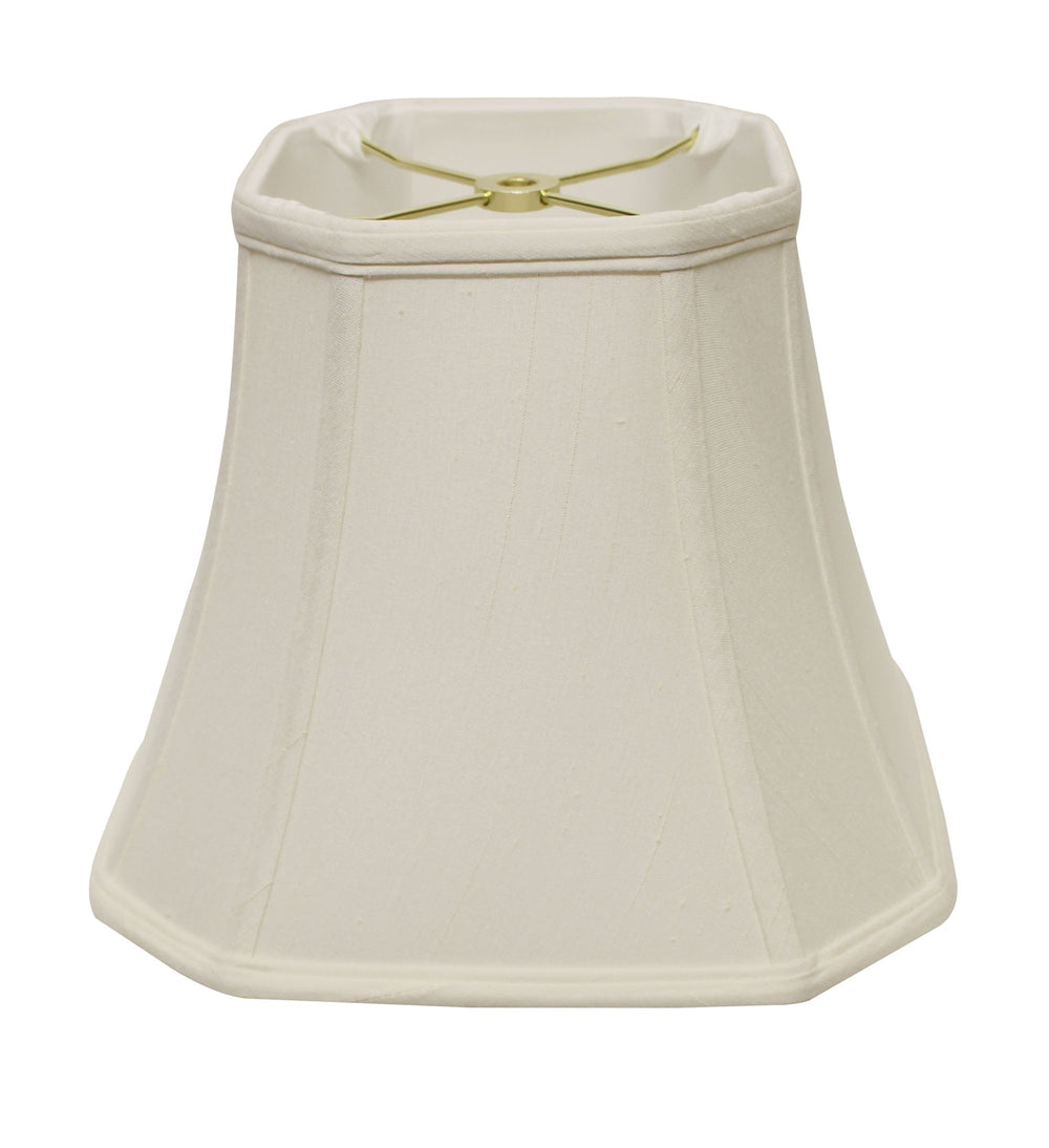 Homeroots 14" White Slanted Square Bell Monay Shantung Lampshade  Monay Shantung Silk 469671