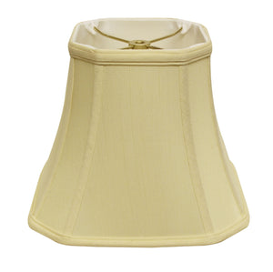 Homeroots 14" Antique White Slanted Square Bell Monay Shantung Lampshade  Monay Shantung Silk 469672