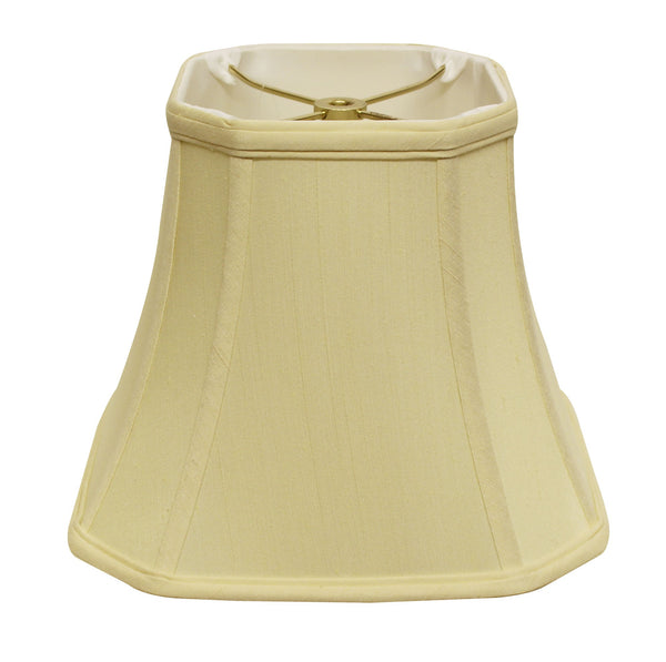 Homeroots 14" Antique White Slanted Square Bell Monay Shantung Lampshade  Monay Shantung Silk 469672