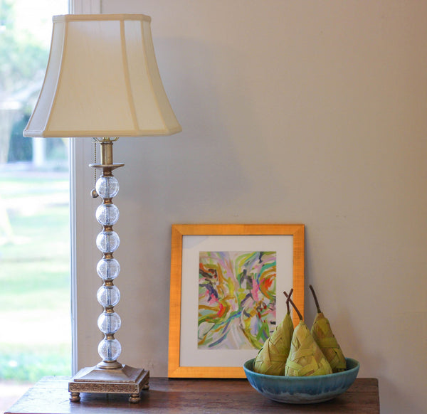 Homeroots 14" Ivory Slanted Square Bell Monay Shantung Lampshade  Monay Shantung Silk 469673