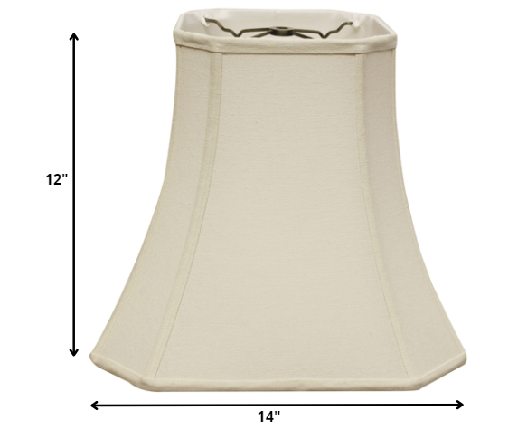 Homeroots 14" Inherent Slanted Square Bell Linen Lampshade  Linen 469674