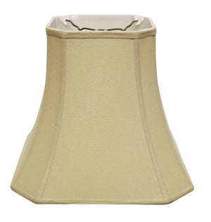 Homeroots 14" Pale Brown Slanted Square Bell Linen Lampshade  Linen 469675