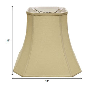 Homeroots 14" Pale Brown Slanted Square Bell Linen Lampshade  Linen 469675