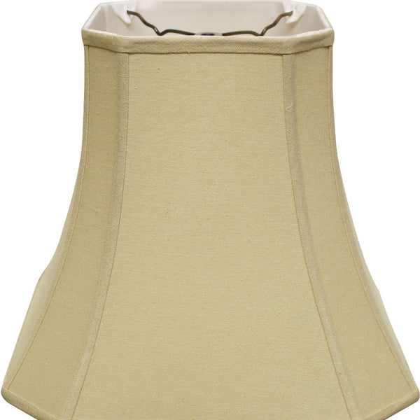 Homeroots 14" Pale Brown Slanted Square Bell Linen Lampshade  Linen 469675