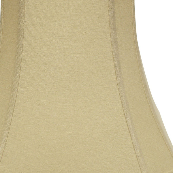 Homeroots 14" Pale Brown Slanted Square Bell Linen Lampshade  Linen 469675