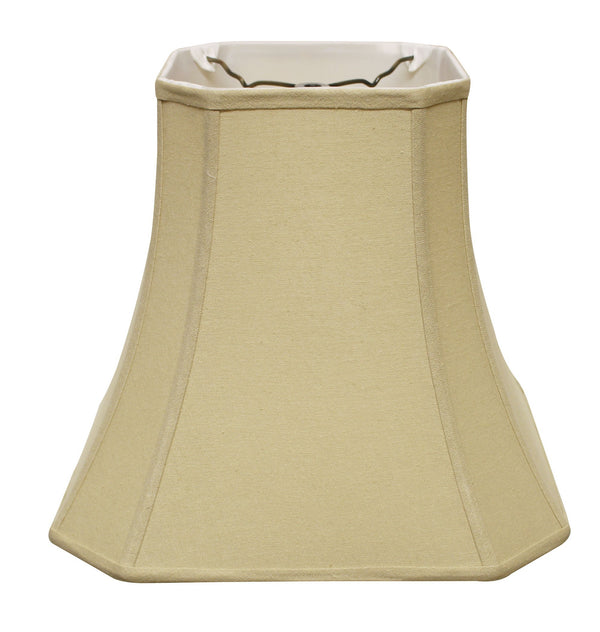 Homeroots 14" Pale Brown Slanted Square Bell Linen Lampshade  Linen 469675