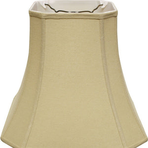 Homeroots 14" Pale Brown Slanted Square Bell Linen Lampshade  Linen 469675
