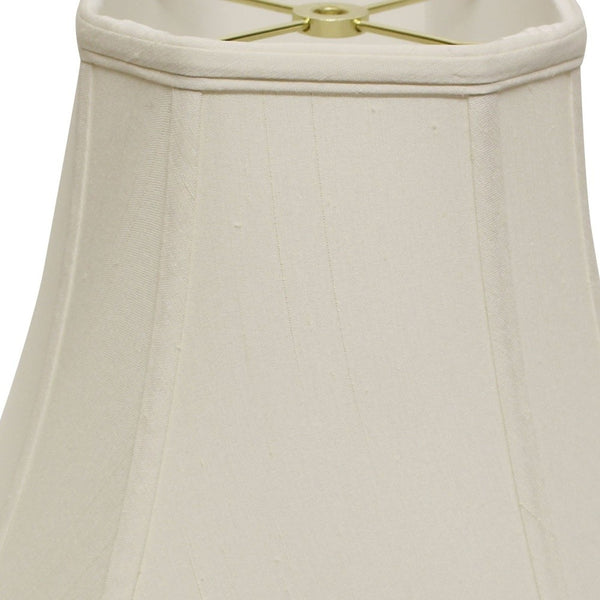 Homeroots 15" White Slanted Square Bell Monay Shantung Lampshade  Monay Shantung Silk 469676