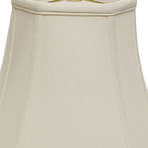 Homeroots 15" White Slanted Square Bell Monay Shantung Lampshade  Monay Shantung Silk 469676