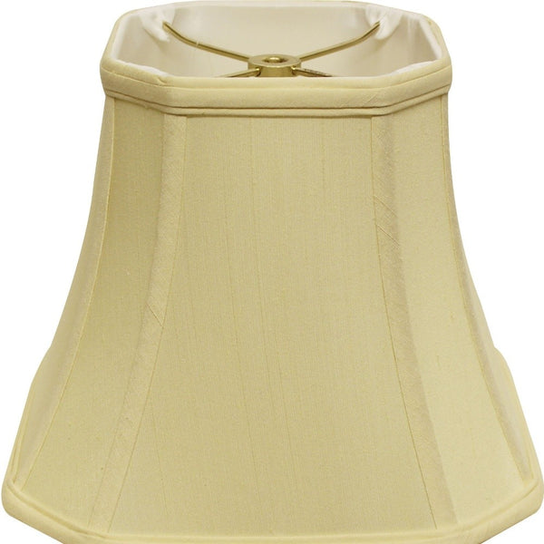 Homeroots 15" Antique White Slanted Square Bell Monay Shantung Lampshade  Monay Shantung Silk 469677
