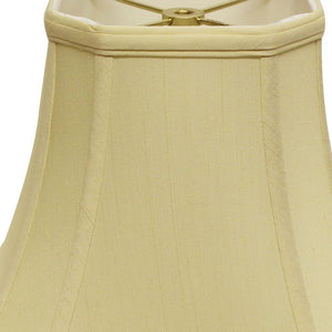 Homeroots 15" Antique White Slanted Square Bell Monay Shantung Lampshade  Monay Shantung Silk 469677