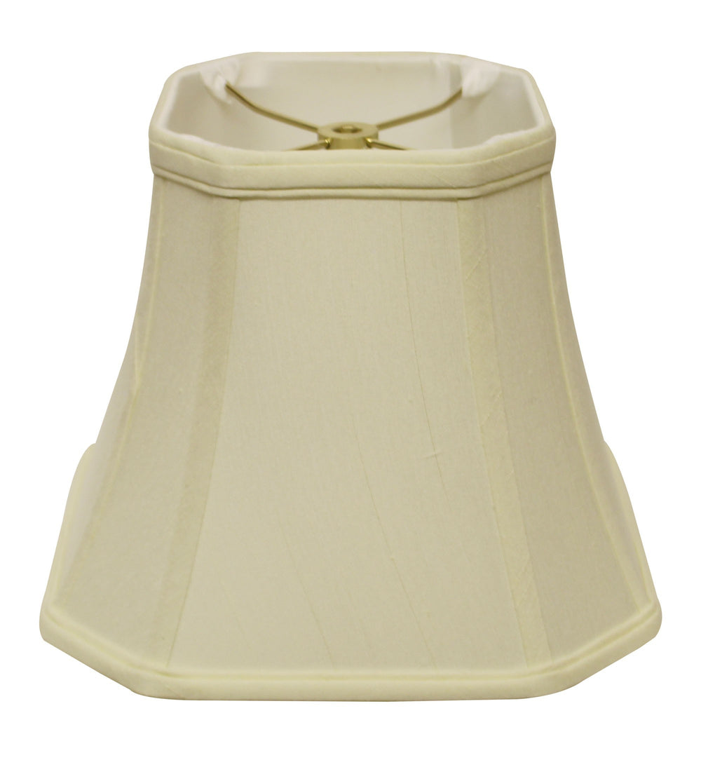 Homeroots 15" Ivory Slanted Square Bell Monay Shantung Lampshade  Monay Shantung Silk 469678