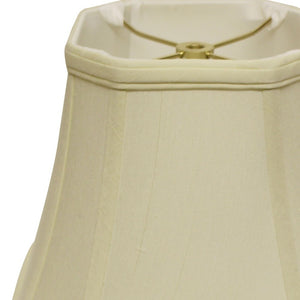 Homeroots 15" Ivory Slanted Square Bell Monay Shantung Lampshade  Monay Shantung Silk 469678
