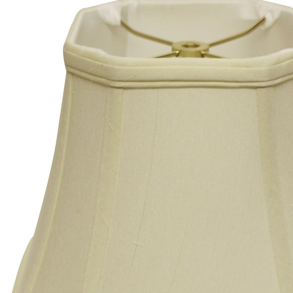 Homeroots 15" Ivory Slanted Square Bell Monay Shantung Lampshade  Monay Shantung Silk 469678