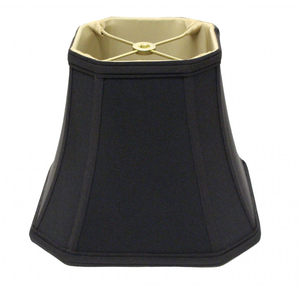 Homeroots 16" Black With Bronze Lining Slanted Square Bell No Slub Lampshade  No Slub Innsbruck 469679