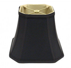 Homeroots 16" Black With Bronze Lining Slanted Square Bell No Slub Lampshade  No Slub Innsbruck 469679