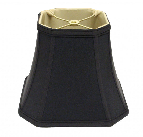 Homeroots 16" Black With Bronze Lining Slanted Square Bell No Slub Lampshade  No Slub Innsbruck 469679