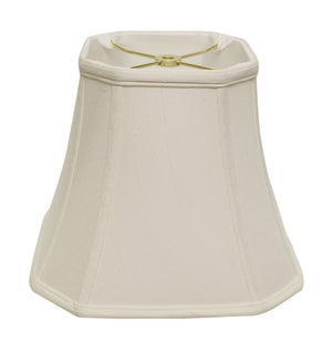 Homeroots 16" White Slanted Square Bell Monay Shantung Lampshade  Monay Shantung Silk 469680