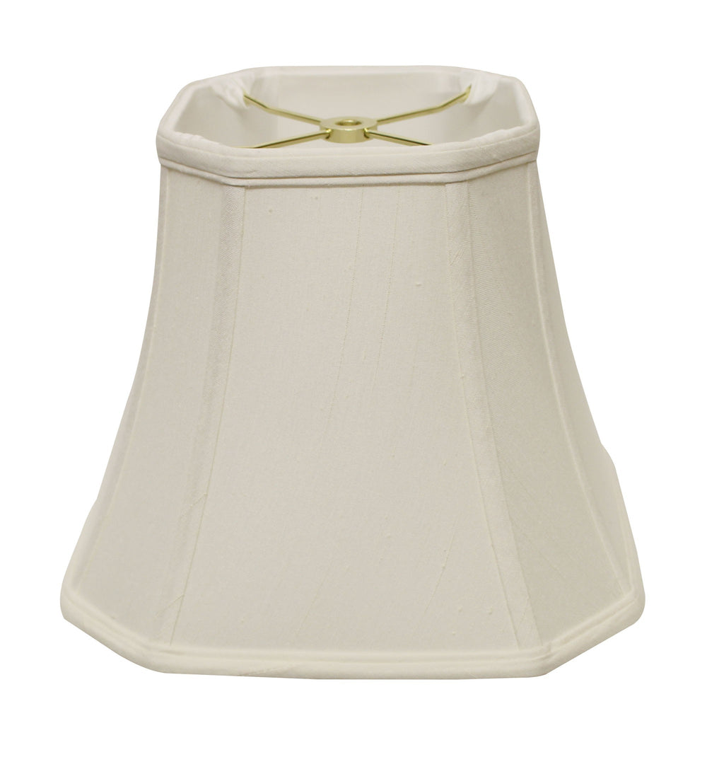 Homeroots 16" White Slanted Square Bell Monay Shantung Lampshade  Monay Shantung Silk 469680