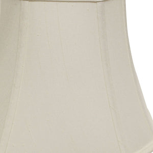 Homeroots 16" White Slanted Square Bell Monay Shantung Lampshade  Monay Shantung Silk 469680