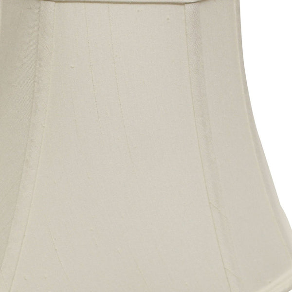 Homeroots 16" White Slanted Square Bell Monay Shantung Lampshade  Monay Shantung Silk 469680
