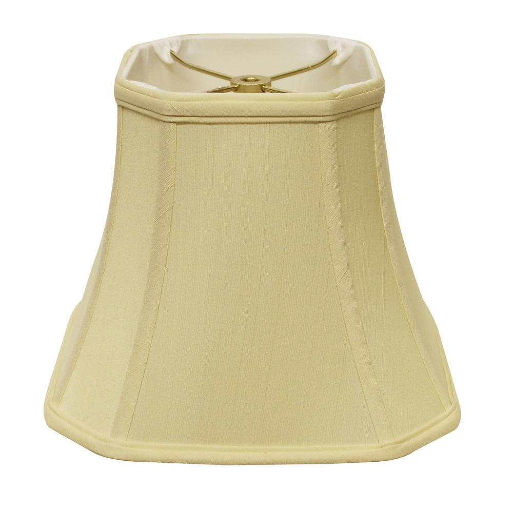 Homeroots 16" Antique White Slanted Square Bell Monay Shantung Lampshade  Monay Shantung Silk 469681