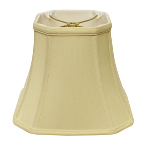 Homeroots 16" Antique White Slanted Square Bell Monay Shantung Lampshade  Monay Shantung Silk 469681