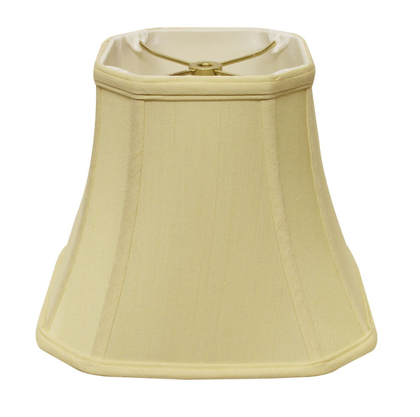 Homeroots 16" Antique White Slanted Square Bell Monay Shantung Lampshade  Monay Shantung Silk 469681