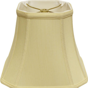 Homeroots 16" Antique White Slanted Square Bell Monay Shantung Lampshade  Monay Shantung Silk 469681