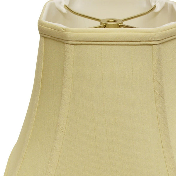 Homeroots 16" Antique White Slanted Square Bell Monay Shantung Lampshade  Monay Shantung Silk 469681
