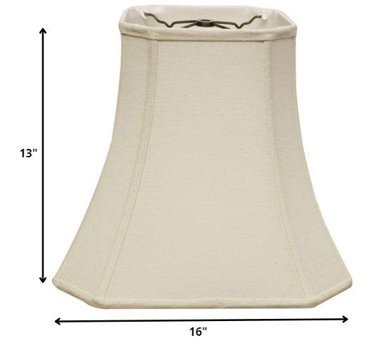 Homeroots 16" Inherent Slanted Square Bell Linen Lampshade  Linen 469683