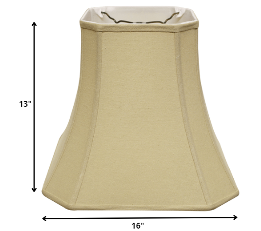 Homeroots 16" Inherent Slanted Square Bell Linen Lampshade  Linen 469684