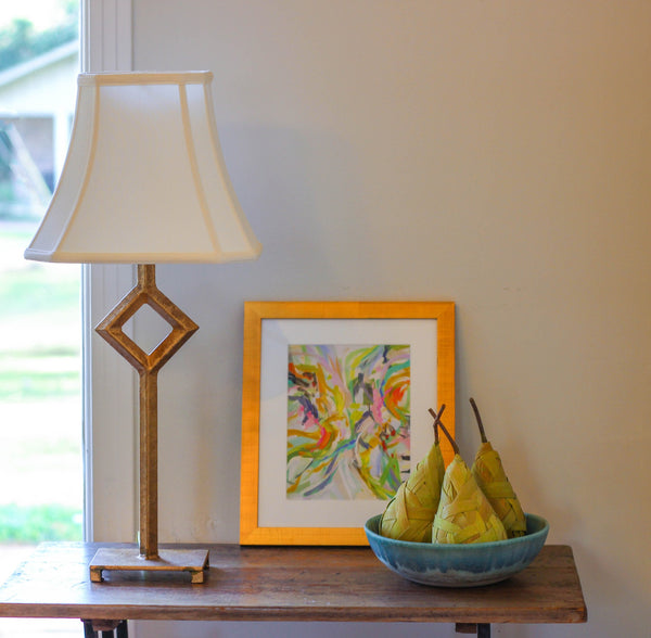 Homeroots 14" Ivory Slanted Rectangle Bell Monay Shantung Lampshade  Monay Shantung Silk 469697