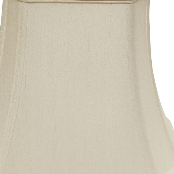 Homeroots 16" White Slanted Rectange Bell Monay Shantung Lampshade  Monay Shantung Silk 469698