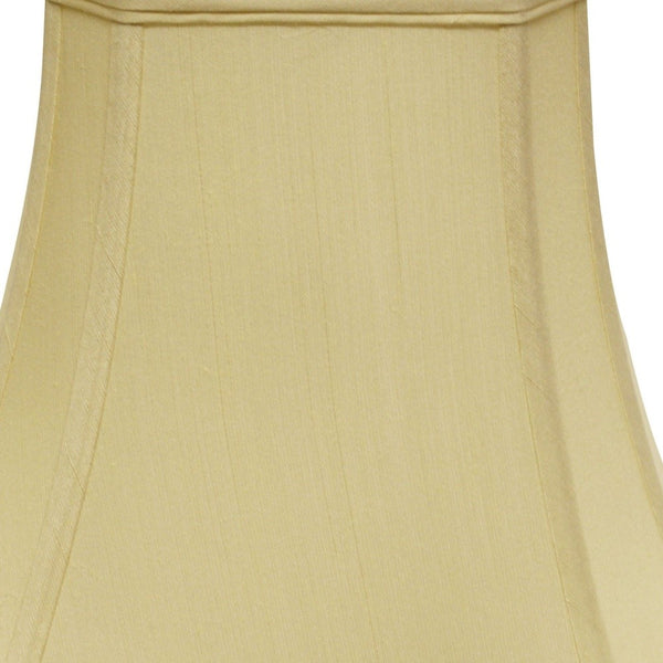 Homeroots 16" Antique White Slanted Rectangle Bell Monay Shantung Lampshade  Monay Shantung Silk 469699