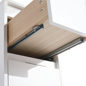 English Elm 12" Freestanding Bathroom Storage Cabinet With Soft-Close Drawers, Glossy White Finish, Modern Design W999P312107
