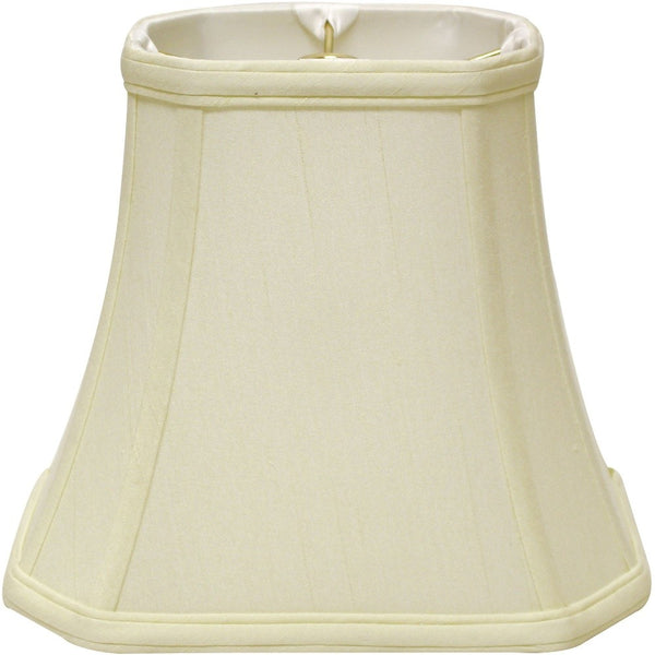 Homeroots 16" Ivory Slanted Rectangle Bell Monay Shantung Lampshade  Monay Shantung Silk 469700