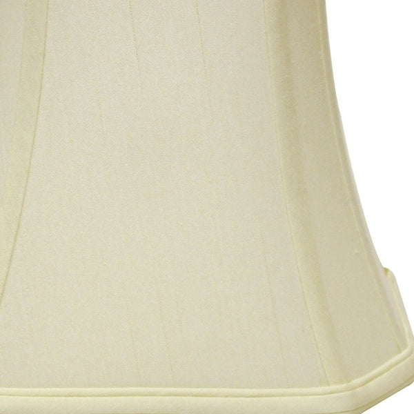 Homeroots 16" Ivory Slanted Rectangle Bell Monay Shantung Lampshade  Monay Shantung Silk 469700
