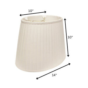 HomeRoots White Linen Pleated Oval Lamp Shade - Elegant Lighting for Timeless Interiors with Warm Glow & Style 469713