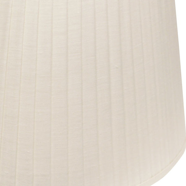 Homeroots 14" White Slanted Oval Linen Lampshade  Linen 469713