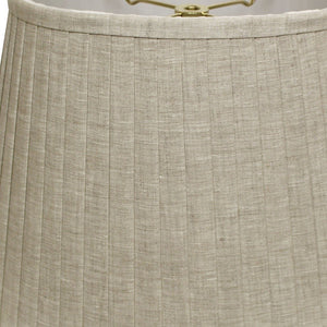 Homeroots 14" Cream Slanted Oval Linen Lampshade  Linen 469714