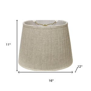 HomeRoots 16" Cream Slanted Oval Linen Lampshade – Elegant Softback Design for Warm Ambient Lighting Décor 469716
