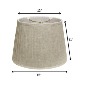 HomeRoots 16" Cream Slanted Oval Linen Lampshade – Elegant Softback Design for Warm Ambient Lighting Décor 469716