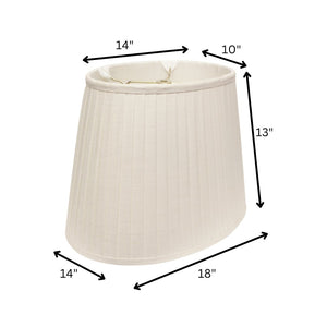 HomeRoots White Linen Pleated Oval Lamp Shade - Elegant Lighting for Timeless Home Decor & Warm Ambiance 469717