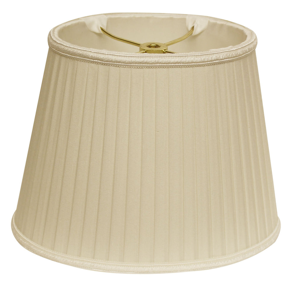 Homeroots 10" Ivory Oval Side Pleat Shantung Lampshade  Shantung Silk 469720