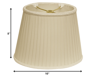 Homeroots 10" Ivory Oval Side Pleat Shantung Lampshade  Shantung Silk 469720
