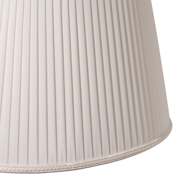 Homeroots 14" White Oval Side Pleat Shantung Lampshade  Shantung Silk 469723