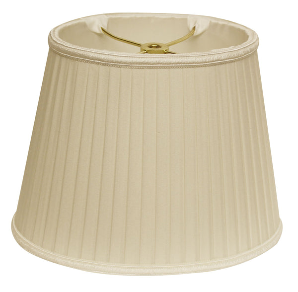 Homeroots 14" Ivory Oval Side Pleat Shantung Lampshade  Shantung Silk 469724