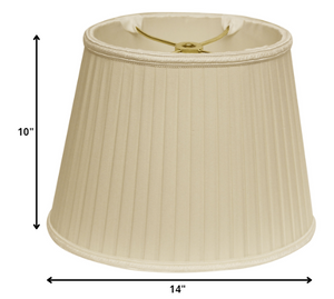 Homeroots 14" Ivory Oval Side Pleat Shantung Lampshade  Shantung Silk 469724